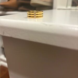 Atolea gold and diamond banded ring